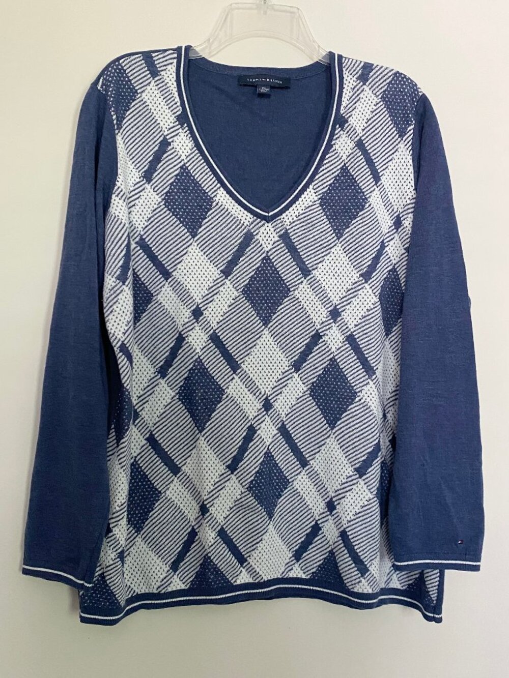 Tommy Hilfiger Womens Cotton Argyle Sweater XXL